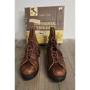 Eddie Bauer Continental Tyroleans Hiking Boots Mens 11 Brn Leather Vintage Italy